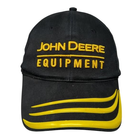 John Deere Equipment Strapback Baseball Cap Black OS Embroidered K-Products - Picture 1 of 10